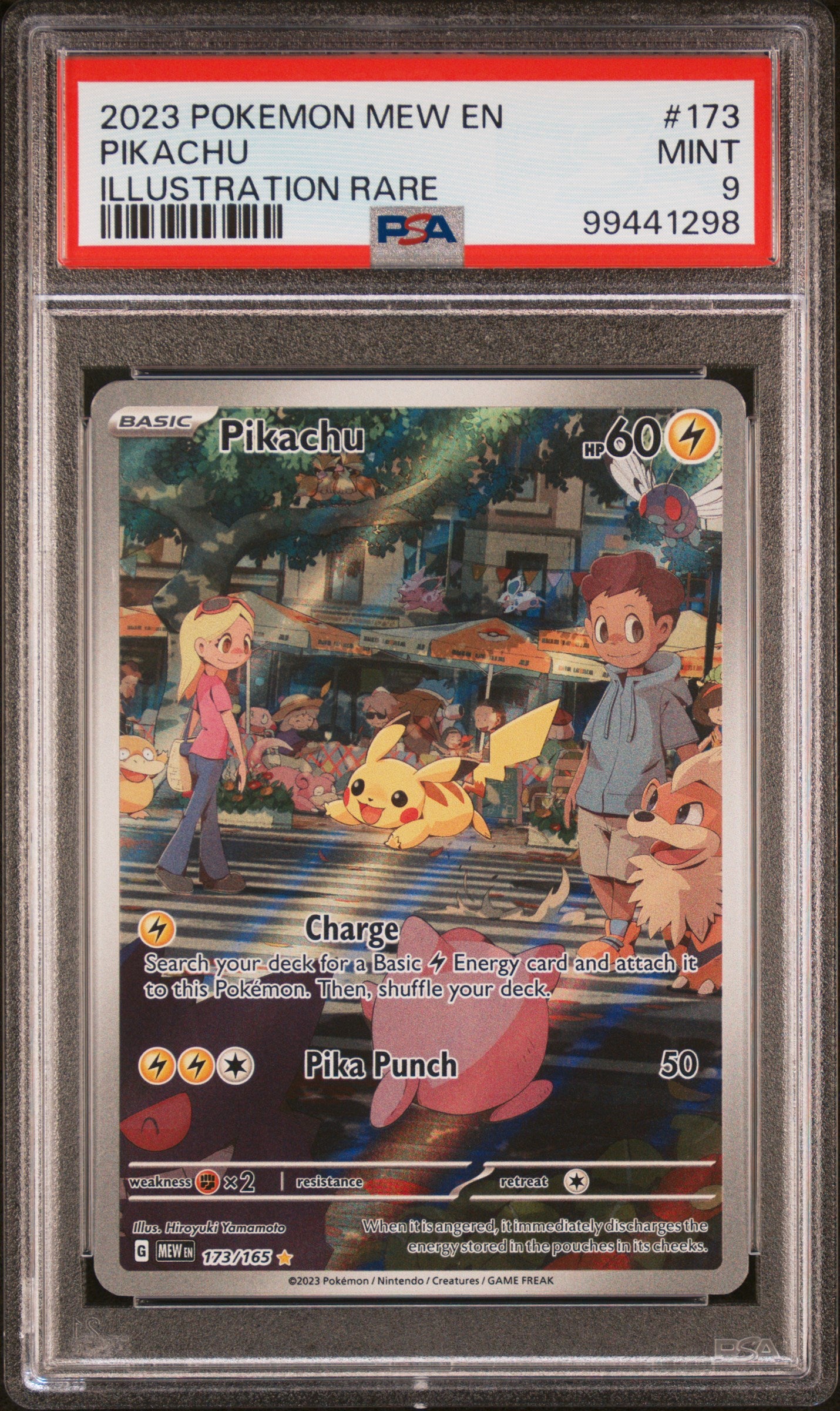 pokemon 151 pikachu card Pokemon 151 Pikachu IR PSA 9 – Route 110 Cards