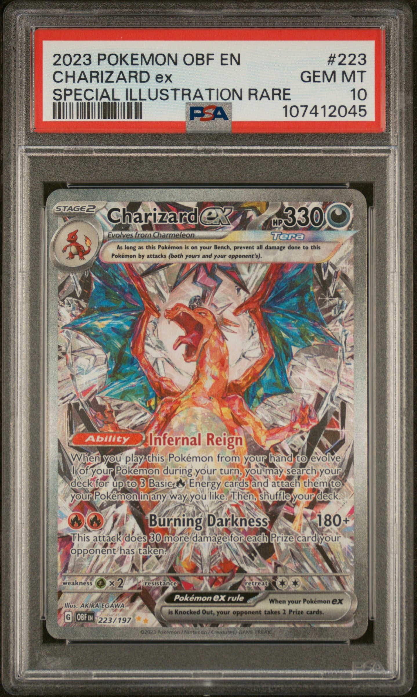Pokemon Obsidian Flames Charizard ex SIR PSA 10 Route 110 Cards Pokemon Obsidian Flames Charizard ex SIR PSA 10 Route 110 Cards
