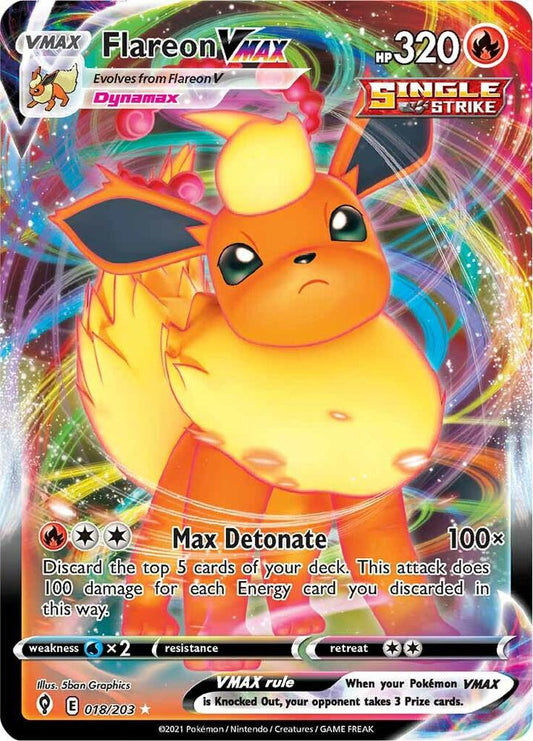 Pokemon Evolving Skies Flareon Vmax