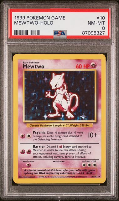1999 Pokemon Base Set Mewtwo Holo PSA 8