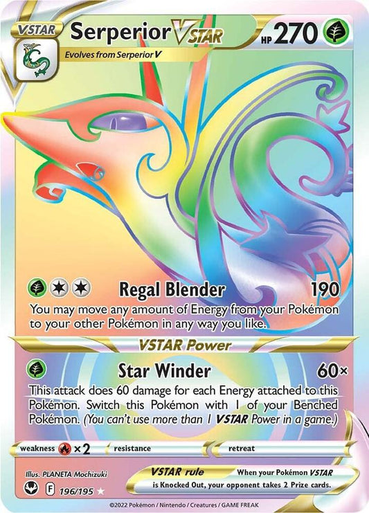 Pokemon Silver Tempest Serperior Vstar Rainbow