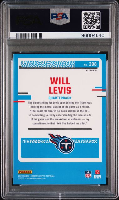 2023 Optic Blue Hyper Will Levis PSA 10