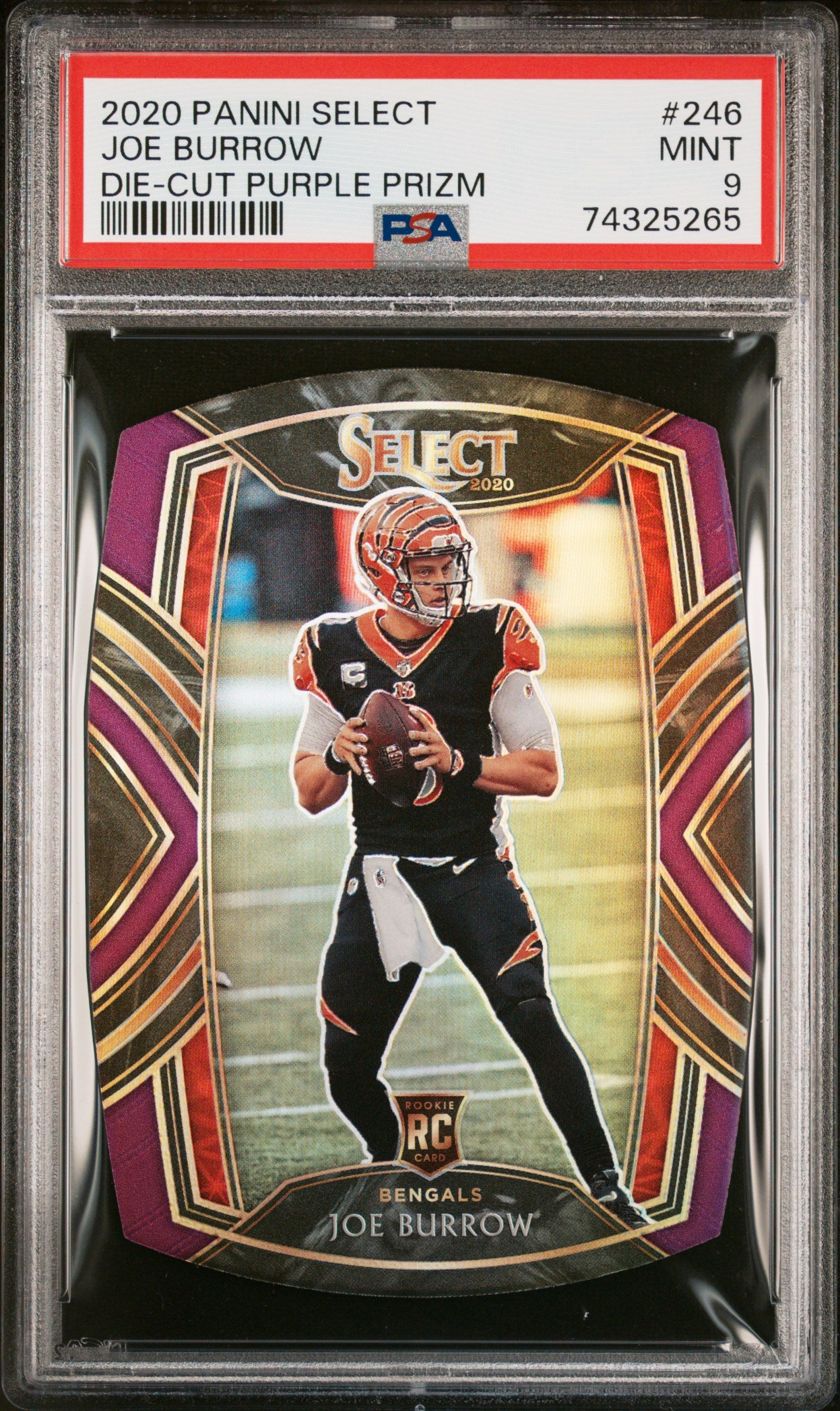 2020 Select Joe Burrow Die Cut Purple Rookie PSA 9