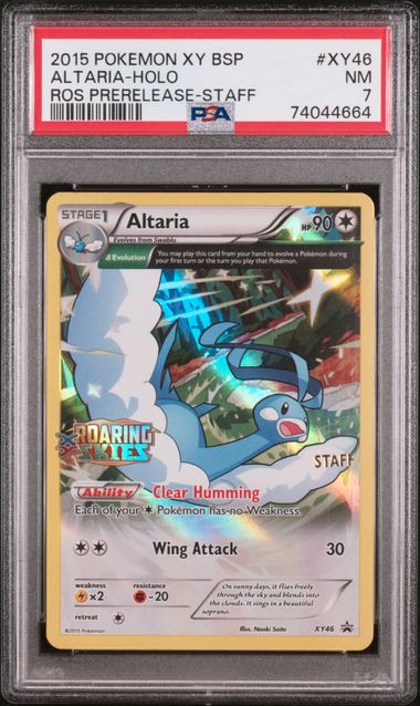 XY BLACK STAR PROMOS #XY46 ALTARIA-HOLO PRERELEASE-STAFF PSA 7