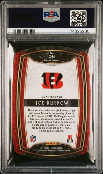 2020 Select Joe Burrow Die Cut Purple Rookie PSA 9