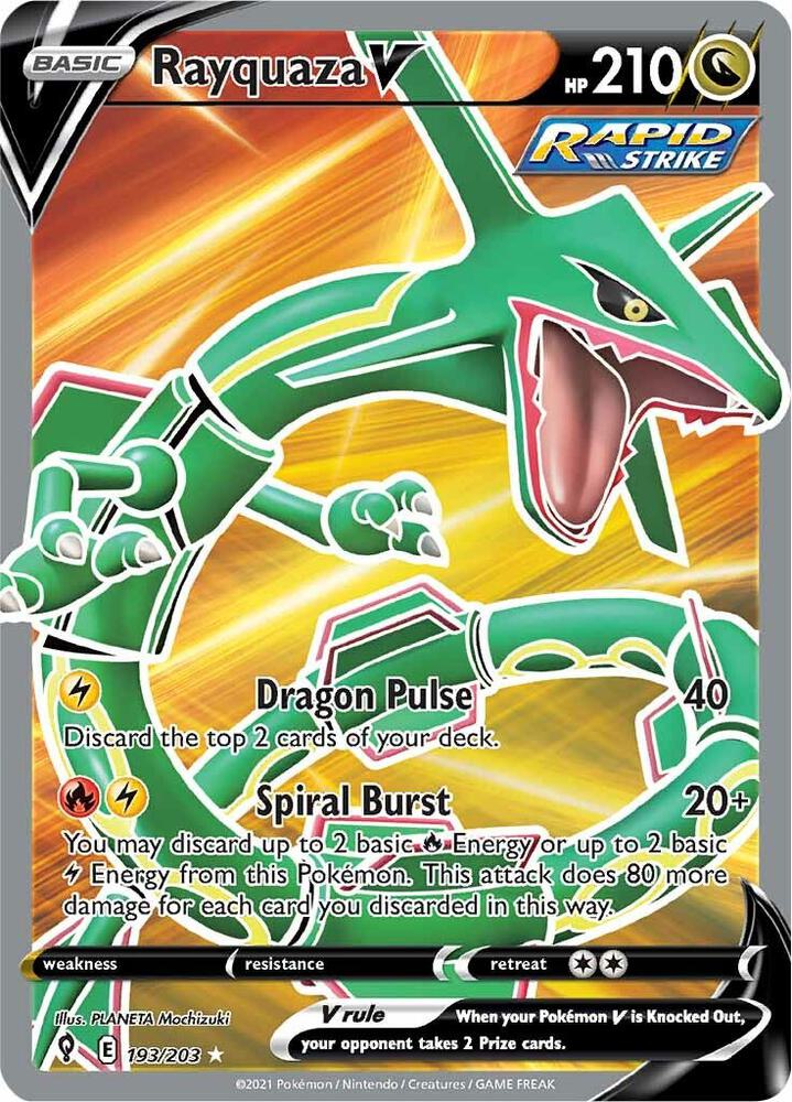 Pokemon Evolving Skies Rayquaza V Full Art