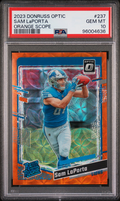 2023 Optic Orange Scope Sam LaPorta /79 PSA 10